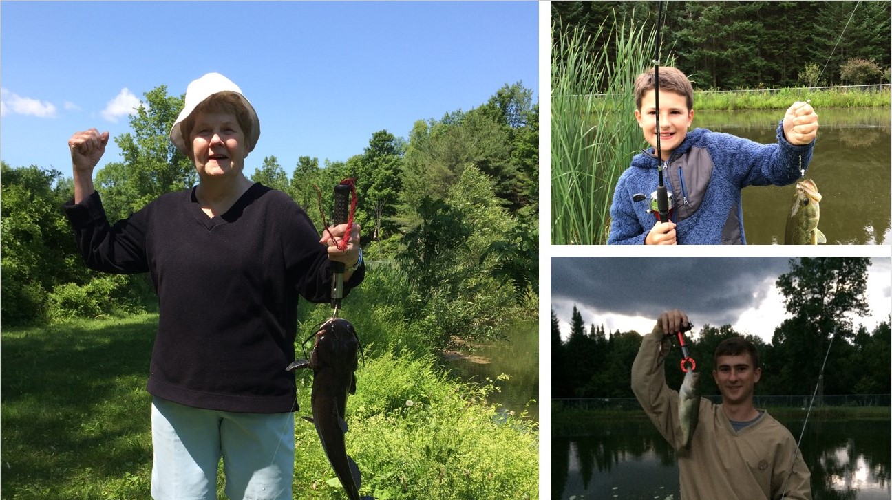 Anne, Christopher and Brendon with fish